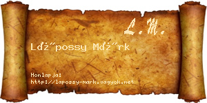 Lápossy Márk névjegykártya