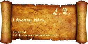 Lápossy Márk névjegykártya